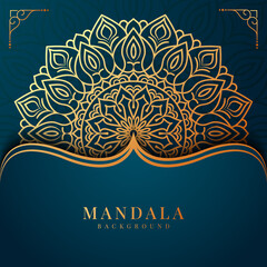 luxury mandala background design in gold color