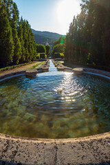 Blick über das Wasserparadies Baden-Baden zur Altstadt mit Stiftskirche