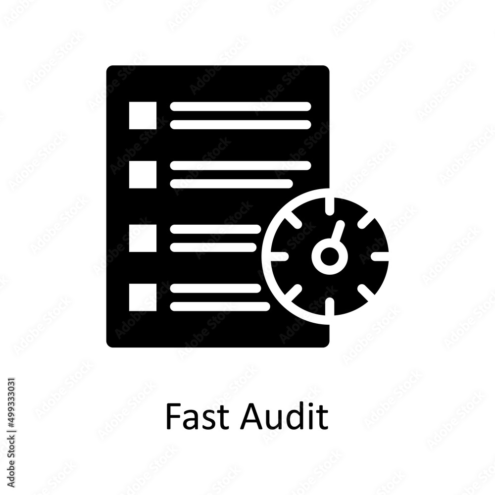 Poster fast audit vector solid icons for your digital or print projects.