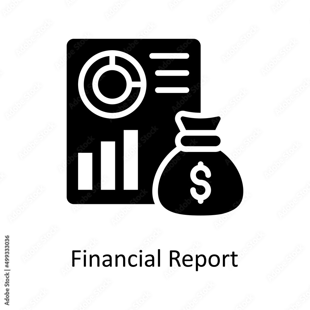 Poster financial report vector solid icons for your digital or print projects.