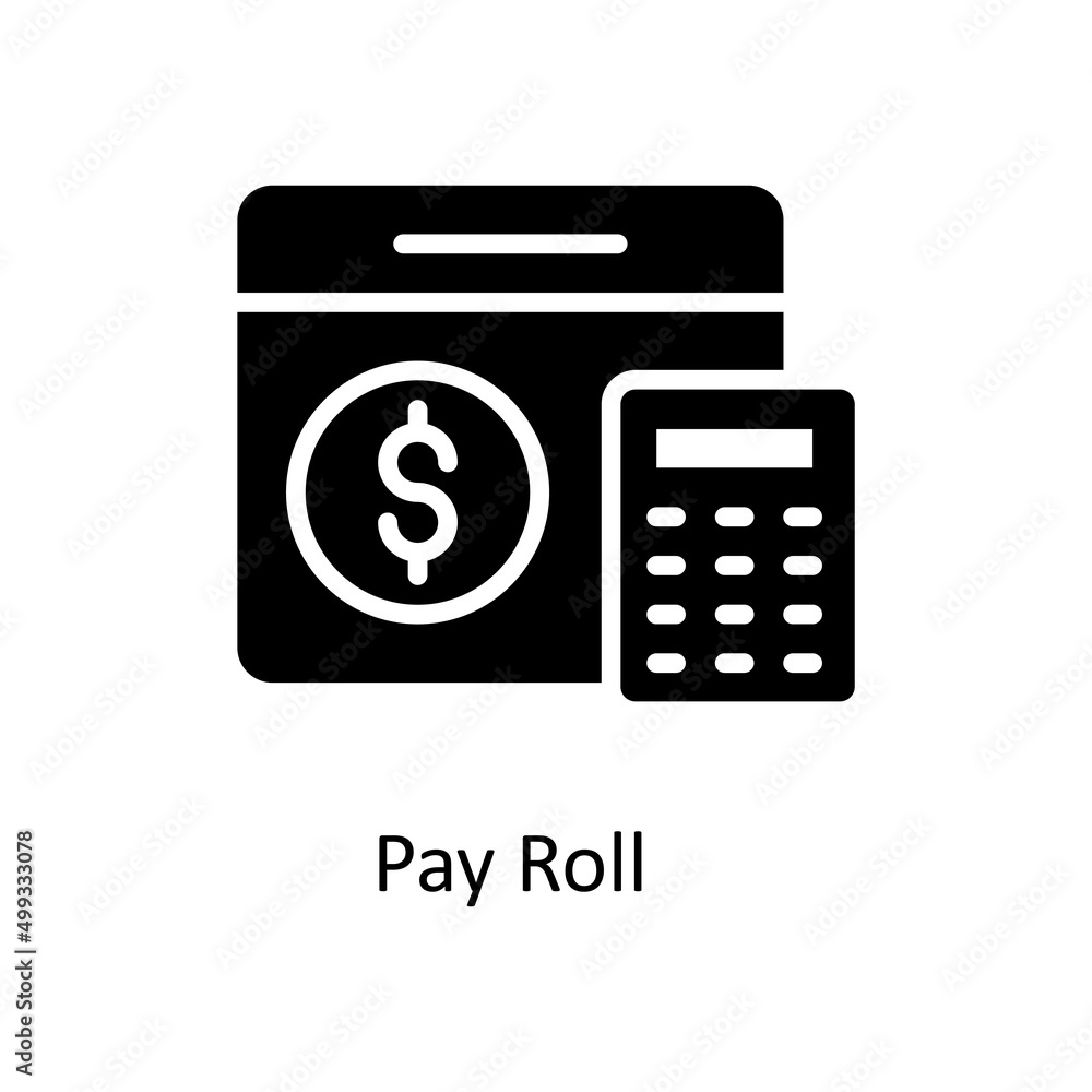 Poster pay roll vector solid icons for your digital or print projects.