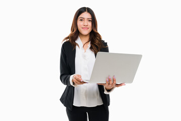 Fototapeta premium Happy accountant doing her clients finances