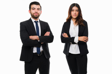 Confident business partners looking at the camera