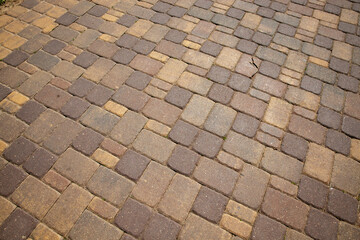 the highway is made of multicolored cobblestone tiles