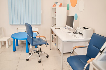 Modern interior of pediatrician doctor office