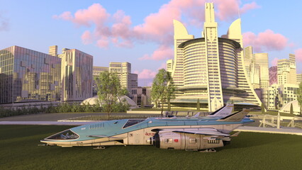 Naklejka premium 小型飛行機
