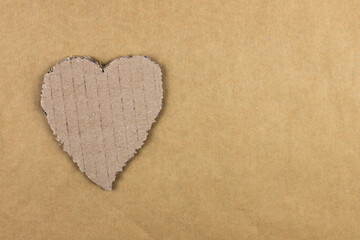 heart made of cardboard on a background