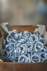 metal parts of the machines are in a box