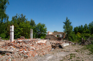 City ruins. The concept of fighting, destruction during natural disasters - hurricanes, tornadoes