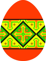 Easter egg with Ukrainian pattern