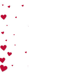 Red heart love confettis. Valentine's day gradient