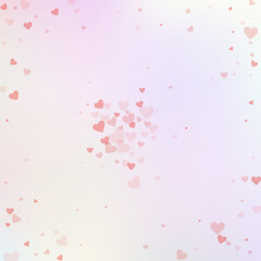Red heart love confettis. Valentine's day explosio