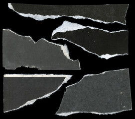 black paper with torn edge texture - 499337898