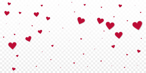 Red heart love confettis. Valentine's day falling