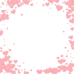 Fototapeta na wymiar Pink heart love confettis. Valentine's day vignett