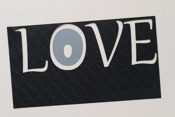the word "love" cutout (stencil)