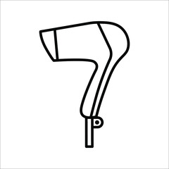 hair dryer line outline icon. vector illustration on white background