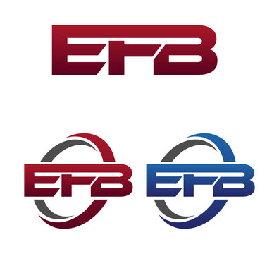 Modern 3 Letters Initial logo Vector Swoosh Red Blue EFB