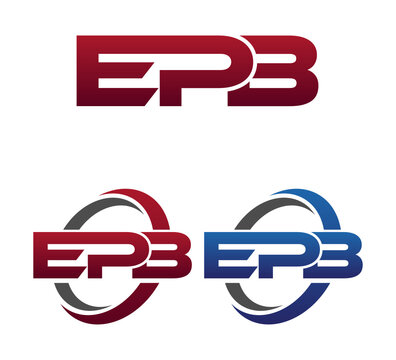 Modern 3 Letters Initial logo Vector Swoosh Red Blue EPB