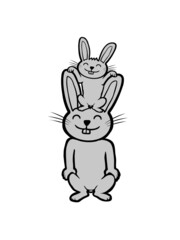 Familie glückliche Häschen 