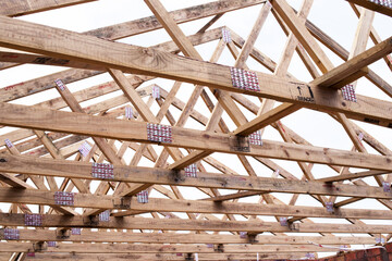Sturdy roofing. Shot of a building roof in a new subdivision being built.