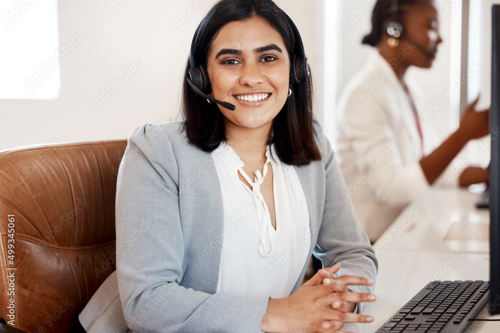 Aufkleber shes quick and efficient about the service she delivers. portrait of a young call centre agent worki