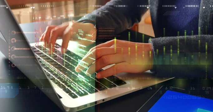 4k programer working with latest innovative sophisticated technology display application with augmented reality holograms for realization of new codeproject.