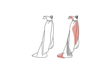 Mannequin Woman Dress Fashion Casual Clothes Model Freehand Sketch illustration