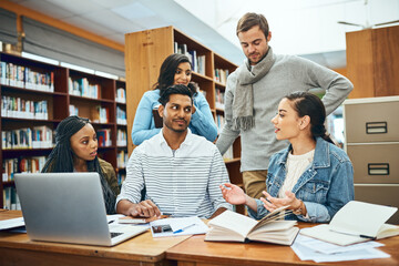 We all need a little explanation from time to time. Cropped shot of a group of university students...