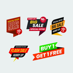 Set of sale labels vector
