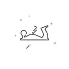 Wood hand planer simple vector line icon. Repair and decoration, finishing facilities symbol, pictogram, sign isolated on white background. Editable stroke. Adjust line weight.