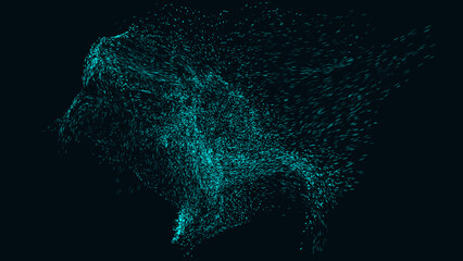 Abstract wave light Particles Background, Bokeh Particles 3d rendering illustration