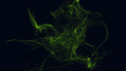 Abstract wave light Particles Background, Bokeh Particles 3d rendering illustration