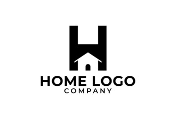 letter H Home logo design inspiration vector illustration