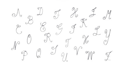 alphabet of letters 3D rendering