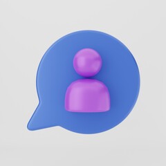 3D chat bubble icon chatting balloon notification mail message 3D render Illustration