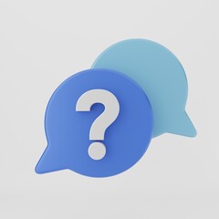 3D chat bubble icon chatting balloon notification mail message 3D render Illustration