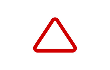 Vector illustration of blank red triangle traffic sign