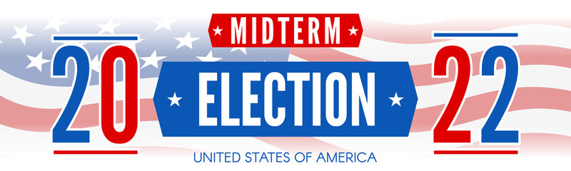 midterm election 2022 United States of America  banner design vector illustration