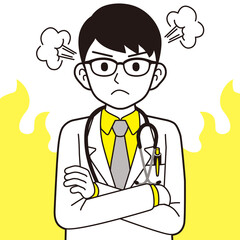 怒る男性医師