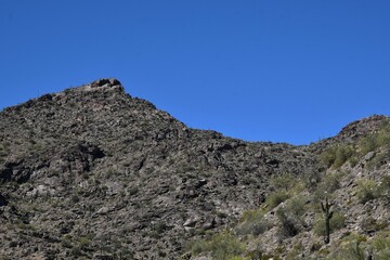 Arizona mountain landscape with blue sky