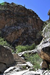Steps on waterfall trail at White Tank Mountain Regional Park in Arizona