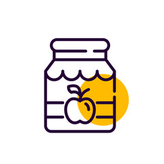 Glass jar with jam. Homemade harvest preservation cooking. Pixel perfect, editable stroke line icon