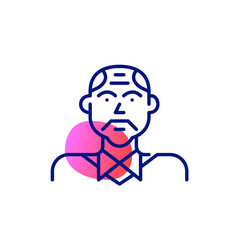 Working professional middle-aged man. Pixel perfect, editable line art icon