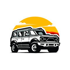 Overland Vehicle 4x4 Adventure Illustration Vector Isolated in White Background © bonky