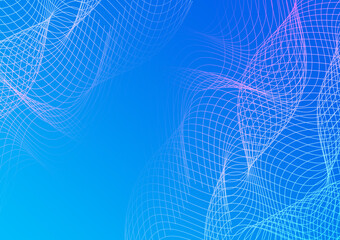 Curve line and wave with wireframe.