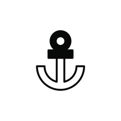 Anchor, Port Solid Line Icon Vector Illustration Logo Template. Suitable For Many Purposes.