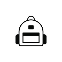 Backpack, School, Rucksack, Knapsack Solid Line Icon Vector Illustration Logo Template. Suitable For Many Purposes.