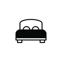 Bed, BedroomSolid Line Icon Vector Illustration Logo Template. Suitable For Many Purposes.