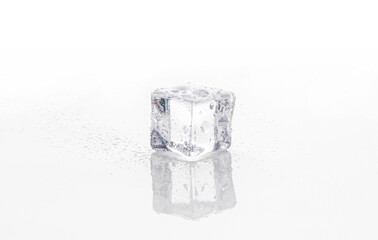ice cubes on white background